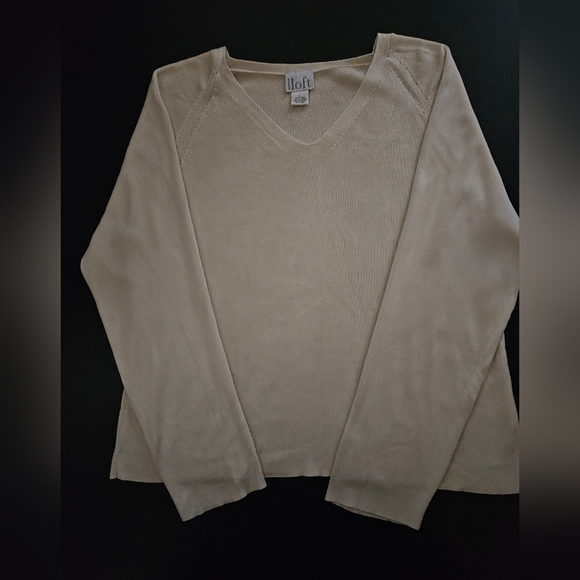 LOFT 100% Silk Off White Jersey - NWOT - Size L - Picture 1 of 6